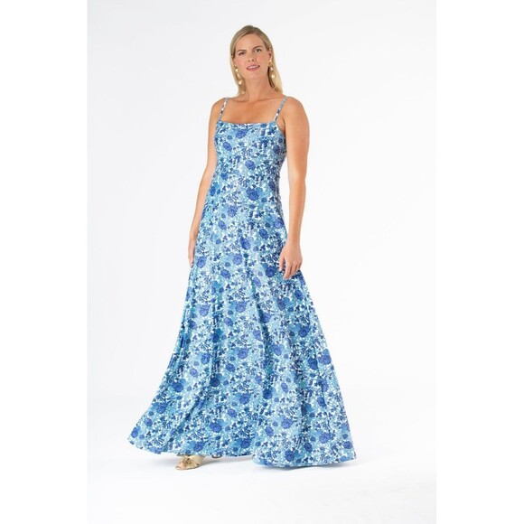 Smith & Quinn Brigette Porcelain Petals Maxi Dress Sz Large Romantic Wedding - Picture 1 of 13